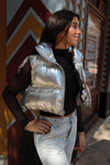 Silver Queen Metallic Puffer Vest